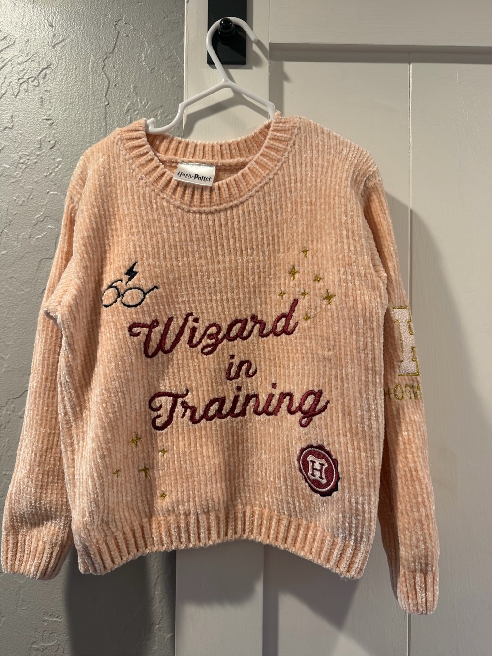 Harry Potter Peach 'Wizard in Training' Crewneck Sweater